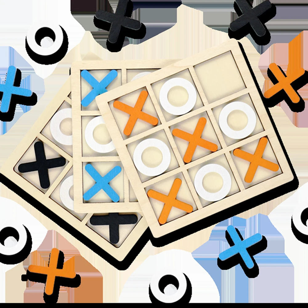 Holz XO Tic Tac Toe Spiel – Montessori Lernspaß & Familienspaß in Einem