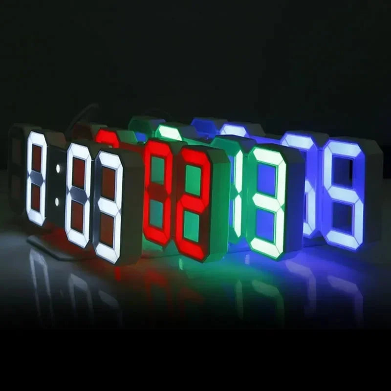 3D LED Digitaluhr – Stilvolle Wanddekoration mit Glow-Nachtmodus für dein Zuhause