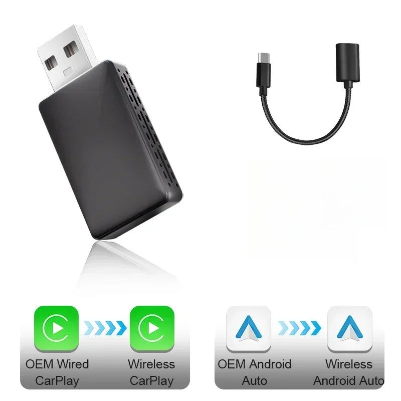 2-in-1 Wireless CarPlay & Android Auto Adapter – Kabelloser Adapter für OEM Autoradios (FLIXIVI)