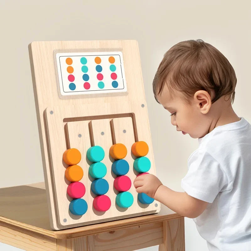 Montessori Holz Farb- & Form-Matching Spielbrett – Fördert Logik, Konzentration & Gehirnentwicklung