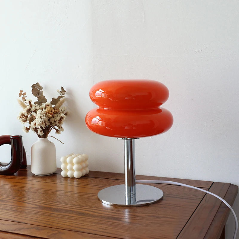 Macaron Glas Tischlampe – Trikromatisches Licht für stilvolle Atmosphäre & augenschonendes Nachtlicht
