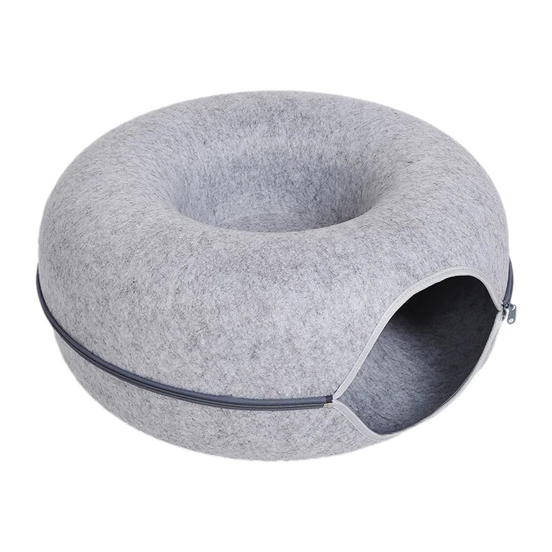 Donut-Katzenbett für 2 Katzen – Kuscheln, Spielen & Verstecken in einem
