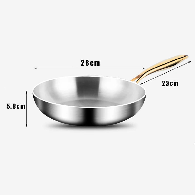 316 Edelstahl Bratpfanne 28cm – 7-Schicht Profi-Pfanne für gesundes und gleichmäßiges Kochen