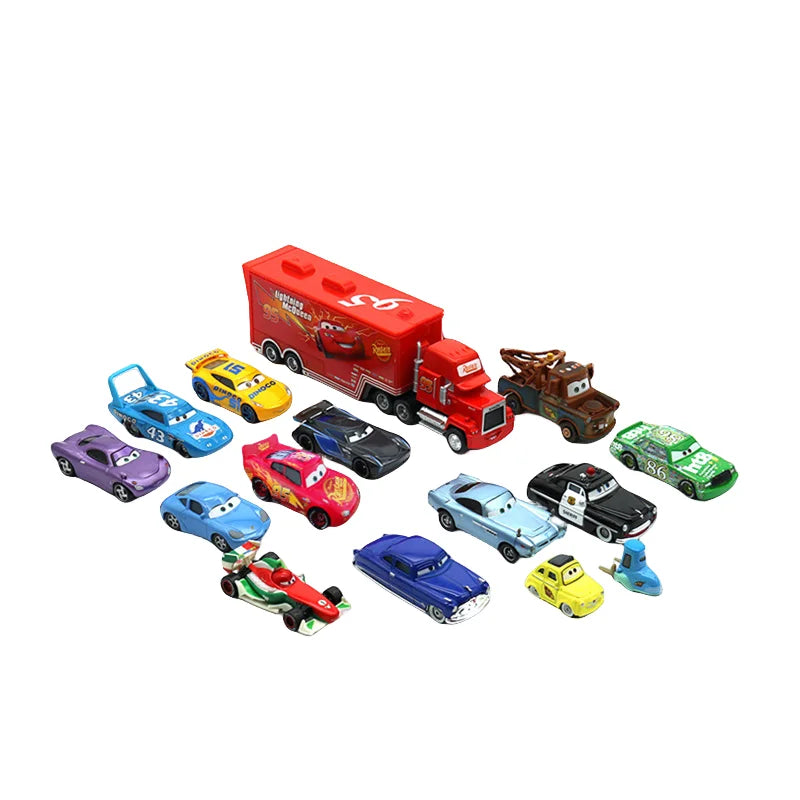 Metall-Druckguss Auto-Set – Blitz McQueen, Mater & Champion Trucks | Das perfekte Geschenk für kleine Rennfahrer