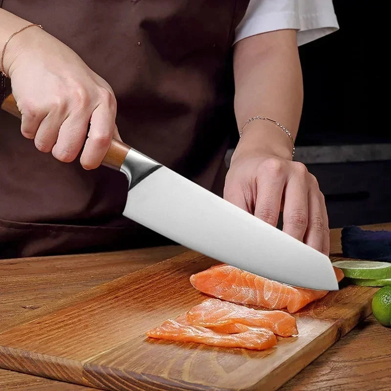 Japanisches Küchenmesser Set aus Edelstahl – Präzision für Fleisch, Fisch & Sushi