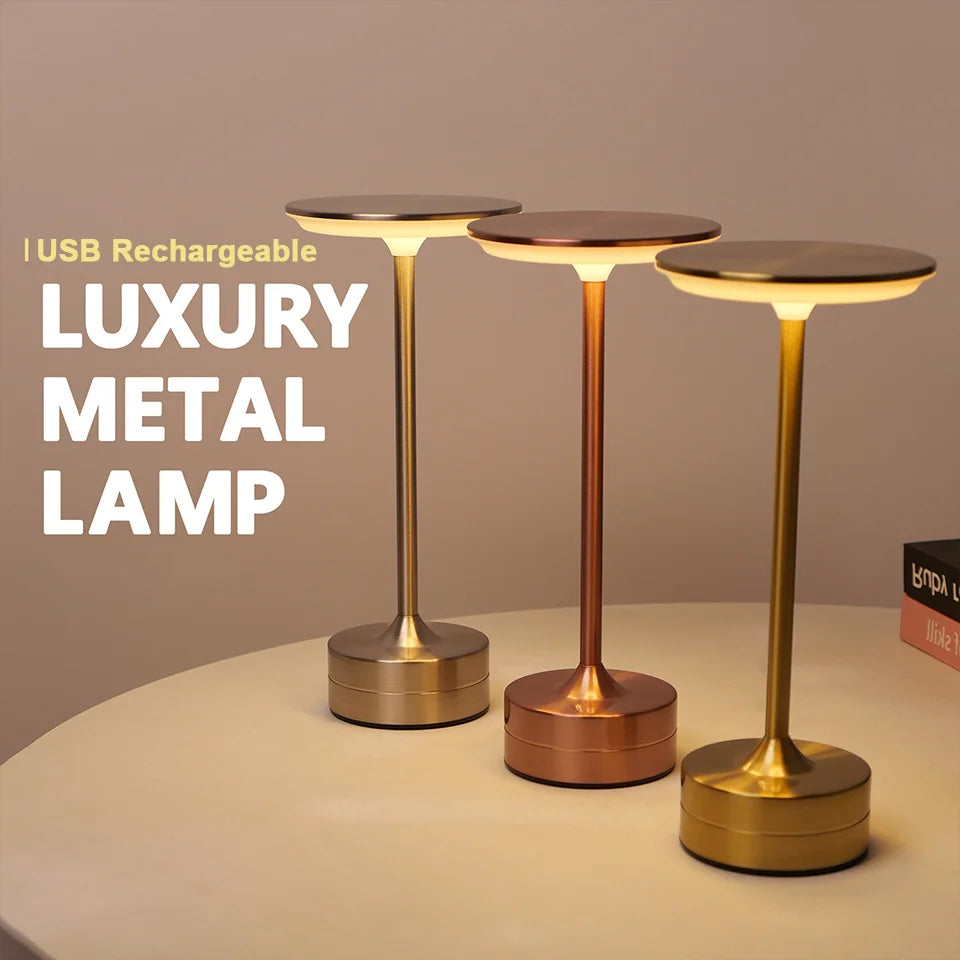 LED Tischlampe mit Touch Sensor – Wiederaufladbares, Dimmbares Nachtlicht für Schlafzimmer, Restaurant & Bar