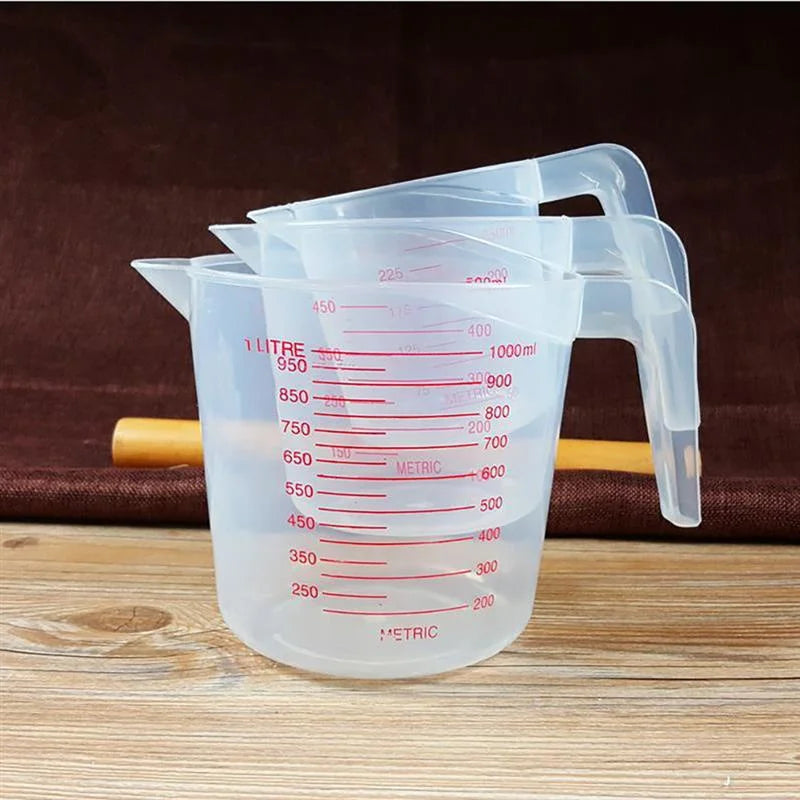 3er Set Messbecher mit Skala – Präzises Abmessen für Backen & Kochen