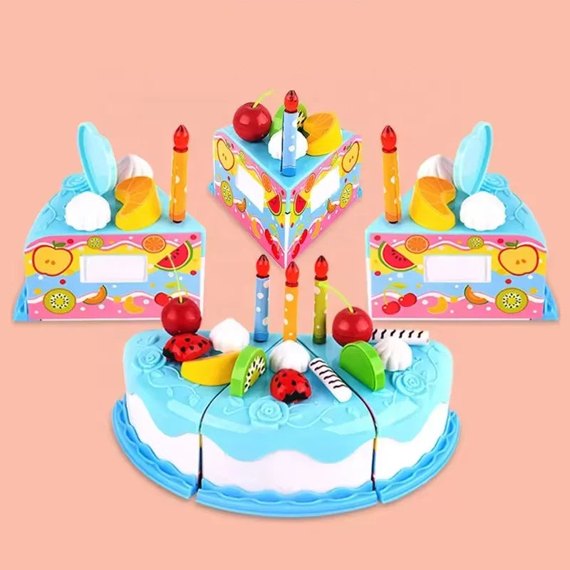 Kinder Spielzeug Geburtstagstorte DIY – Realistisches Schneide- & Rollenspiel-Set für kleine Küchenchefs