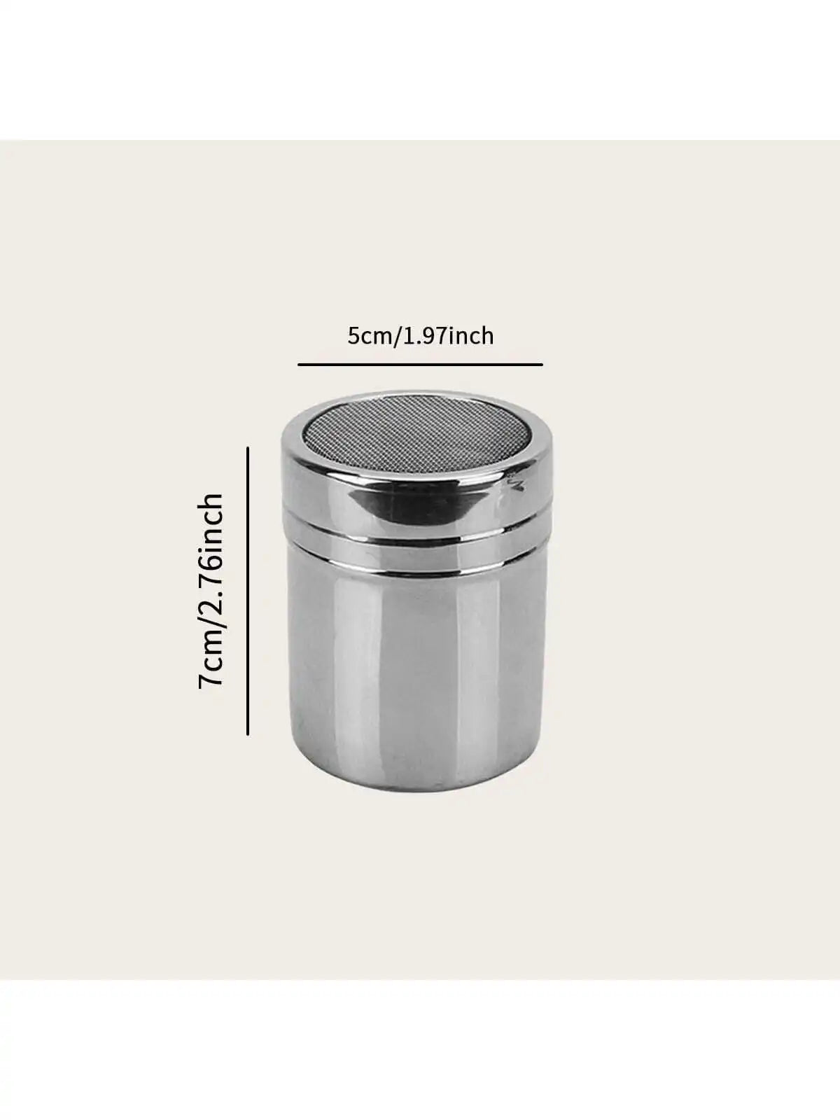 Edelstahl Pulverstreuer mit Siebdeckel – Perfekt für Kaffee, Kakao & Gewürze