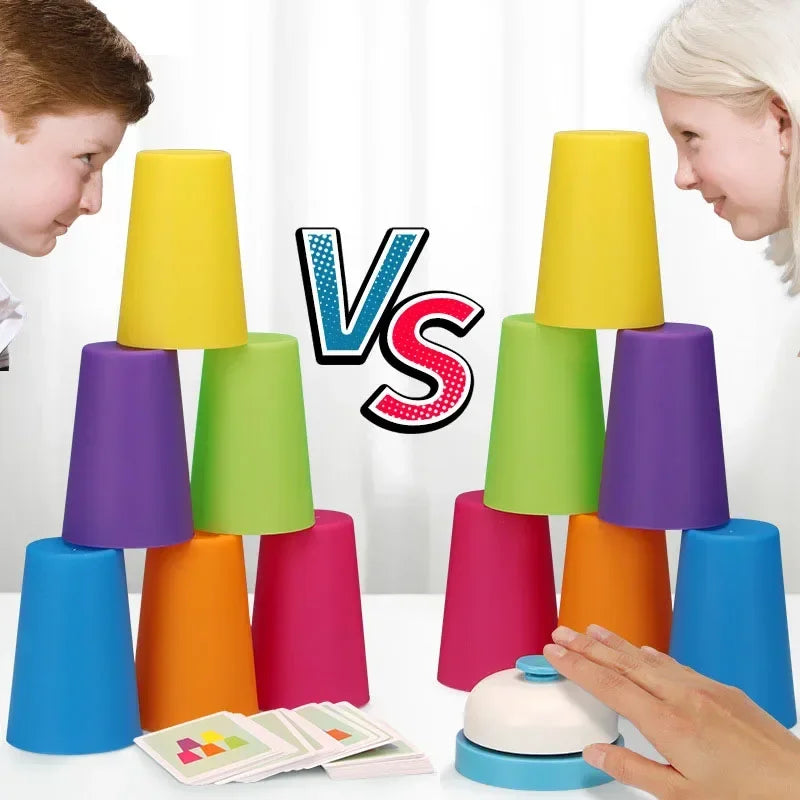Kinder Montessori Stapelspiel mit Karten – Fördert Logik, Farbenlernen & Konzentration