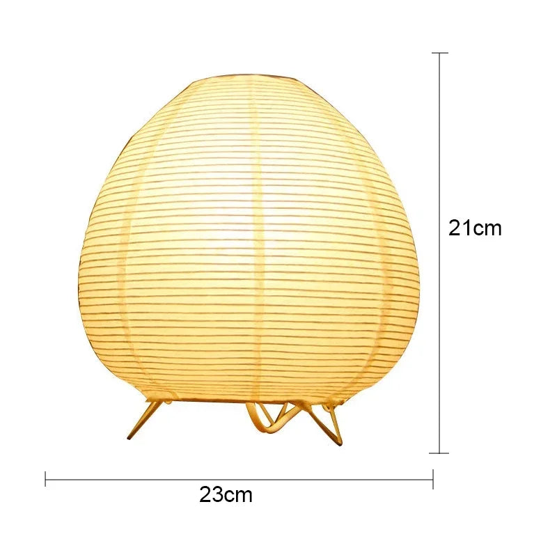 Japanische LED Laterne – Elegante Tischlampe aus Reispapier für Wohnzimmer & Schlafzimmer
