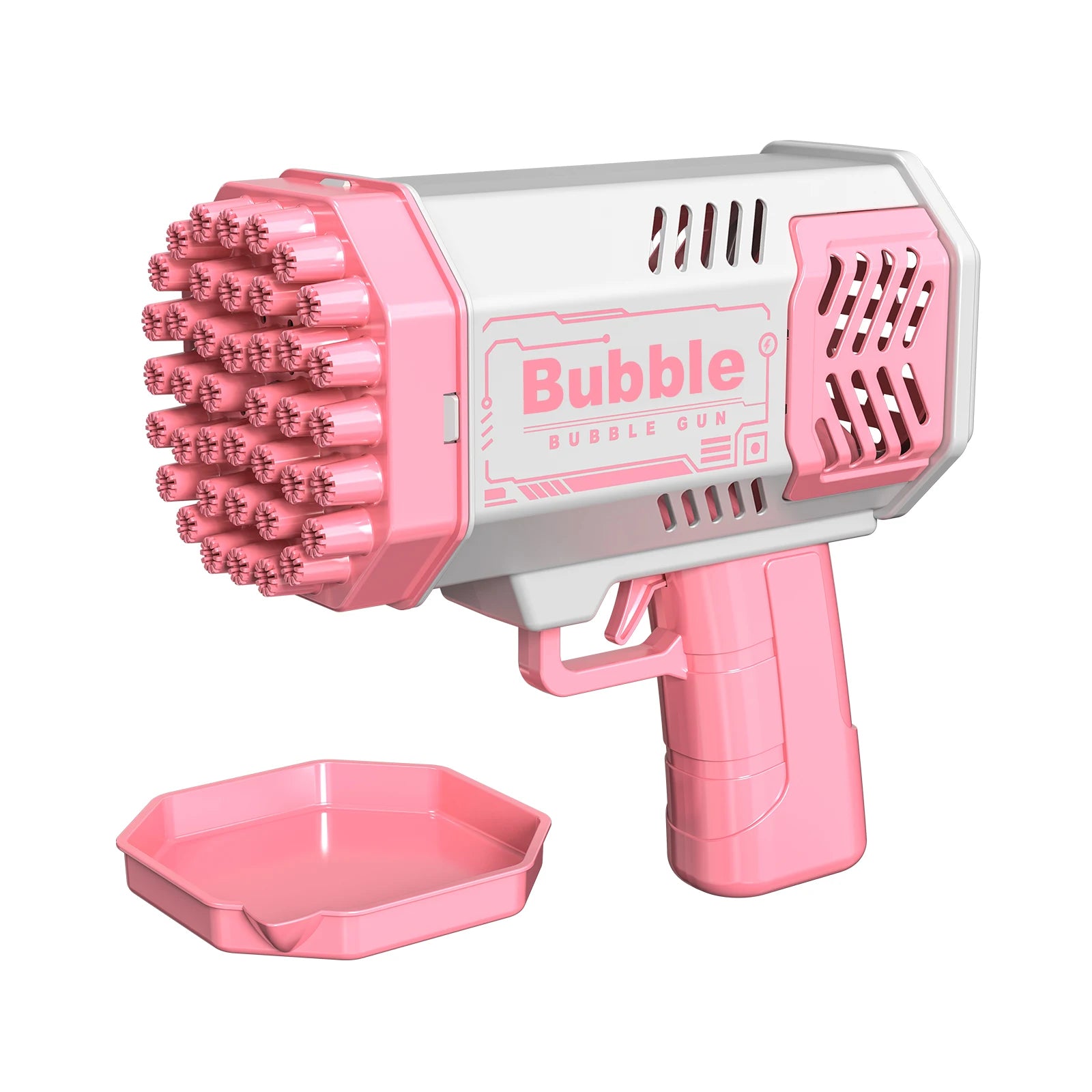 40-Loch Elektrische Seifenblasenmaschine – Handheld Pistole mit LED-Licht, Tausende bunte Blasen für Kinder-Outdoor-Spaß