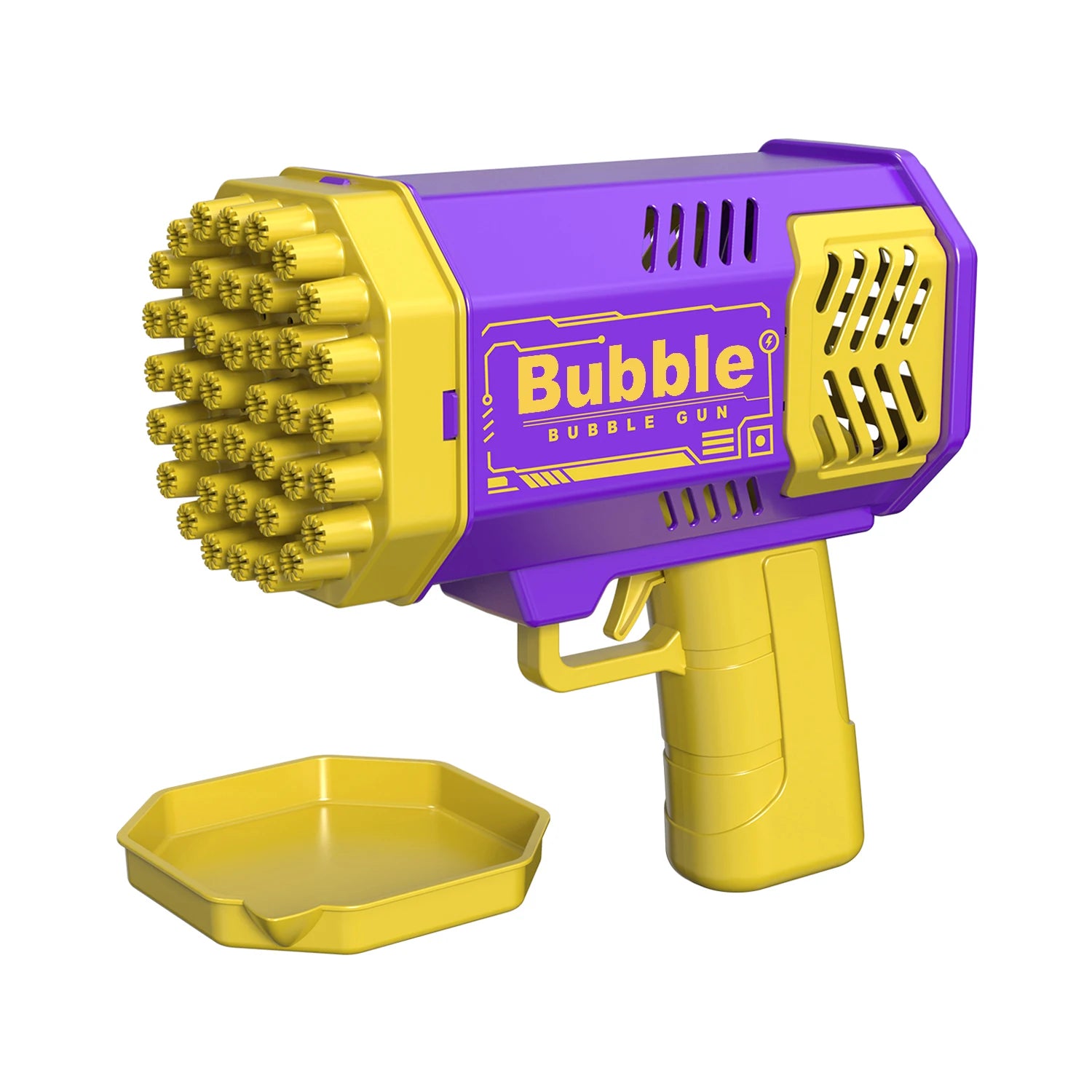 40-Loch Elektrische Seifenblasenmaschine – Handheld Pistole mit LED-Licht, Tausende bunte Blasen für Kinder-Outdoor-Spaß