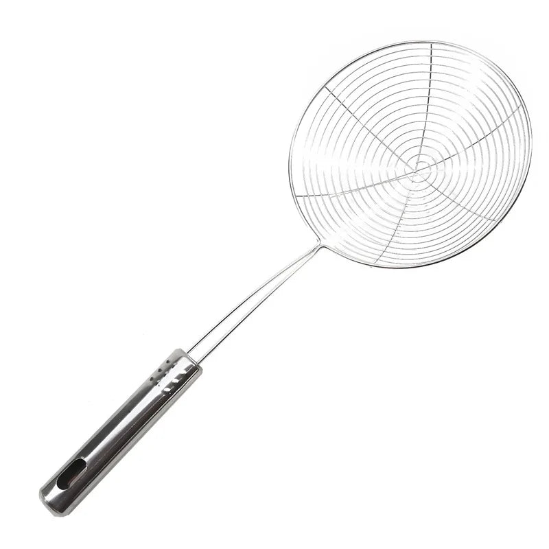 Ovaler Edelstahl Skimmer – Robustes Küchensieb zum Frittieren & Abseihen