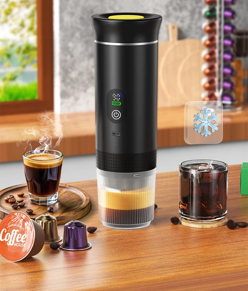 Tragbare Espressomaschine mit Digitalanzeige – Frischer Barista-Kaffee jederzeit, überall