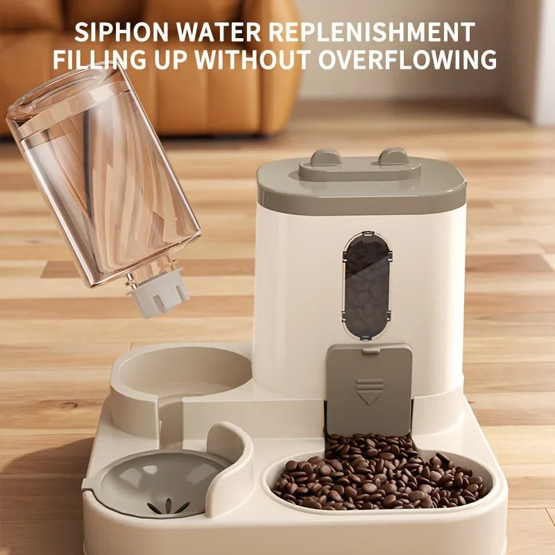 2 - in - 1 Katzenfutter - und Wasserspender – Kompakt, Automatisch & Hygienisch - HomiZen
