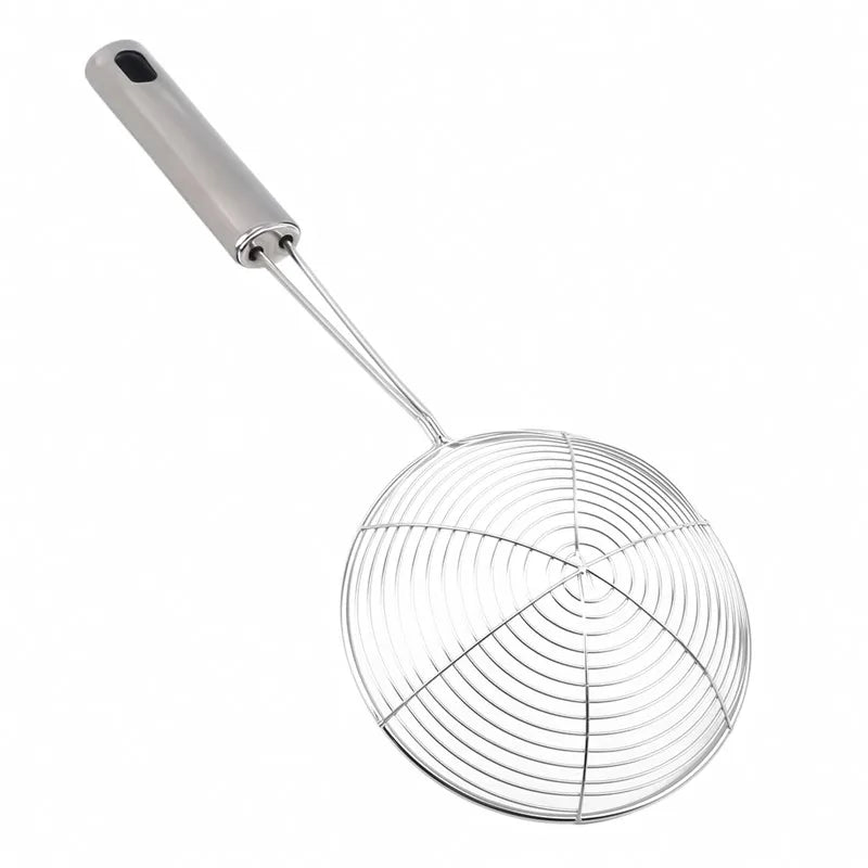 Ovaler Edelstahl Skimmer – Robustes Küchensieb zum Frittieren & Abseihen