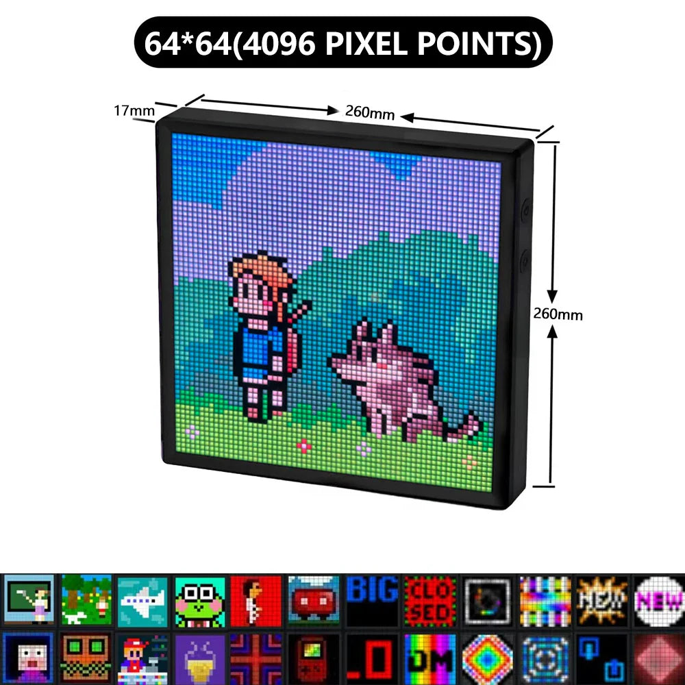 LED-Pixel-Display 64x64 RGB – Kreatives Pixel-Art-Panel mit Bluetooth-App-Steuerung