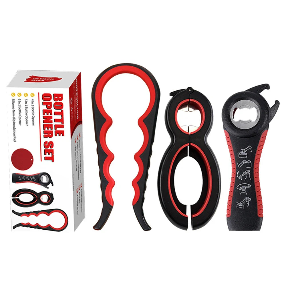 Multifunktionaler 4-in-1 Flaschen- & Dosenöffner aus Aluminium – Ergonomisch, Langlebig & Rutschfest