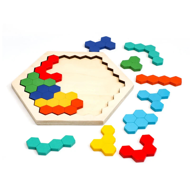 Holz 3D Puzzle für Kinder & Erwachsene – Nachhaltiges Lernspielzeug mit geometrischen Formen