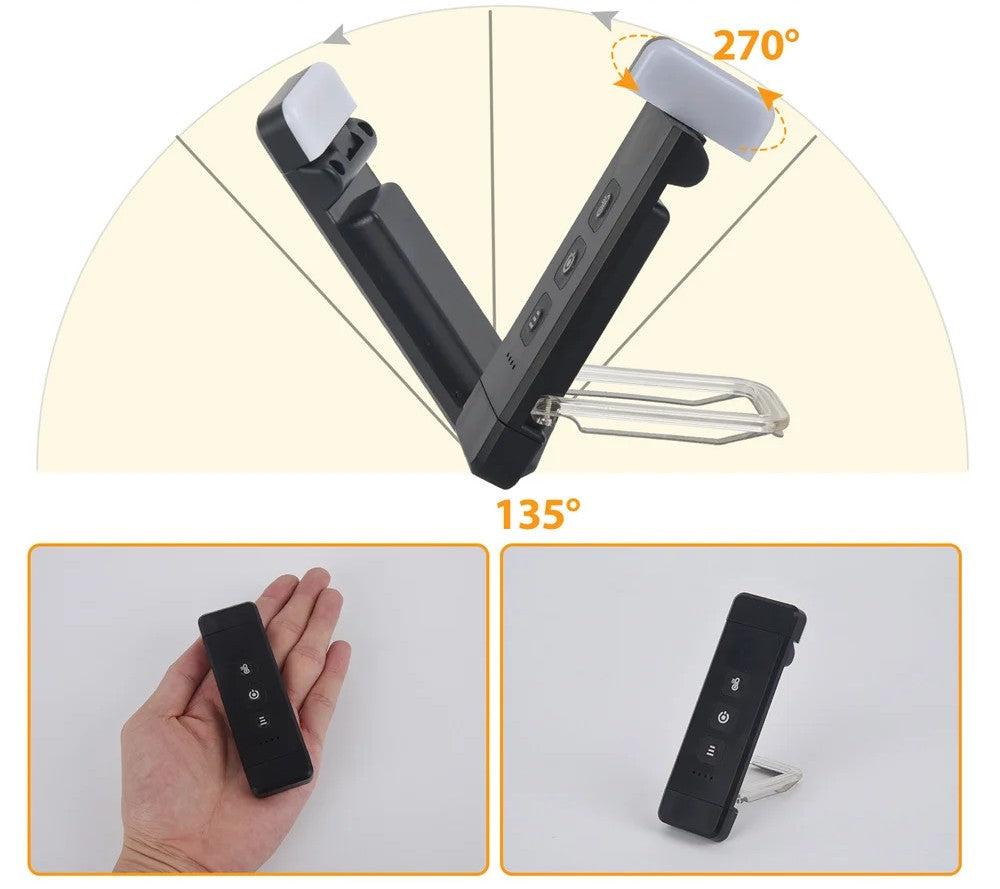 Clip-on Lesezeichen Buch Licht – Die wiederaufladbare Mini LED Leselampe mit Timer für gemütliche Lesestunden