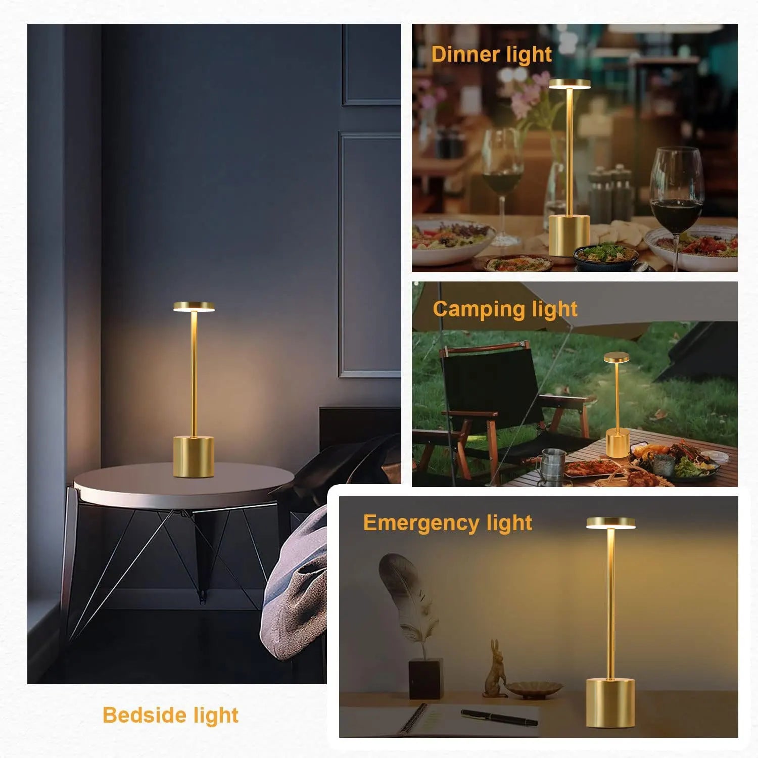 Klassische Metall-Tischlampe mit Berührungssensor – Wiederaufladbar, 3 Lichtfarben, Dimmbar, Kreatives Umgebungslicht für Schreibtisch, Bar & Nachtlicht