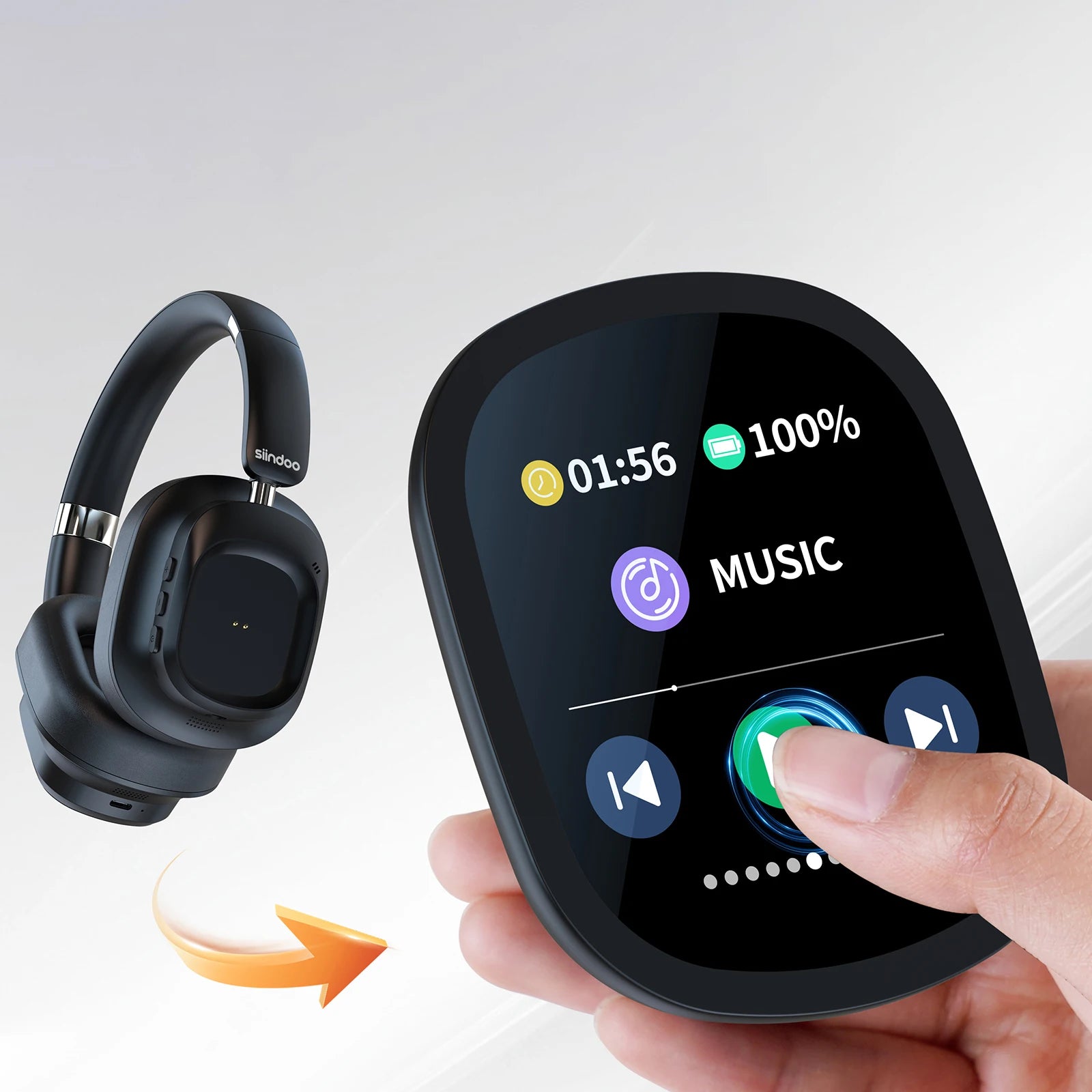 Hybrid-Funkkopfhörer mit aktiver Geräuschunterdrückung & innovativem LED-Touchscreen