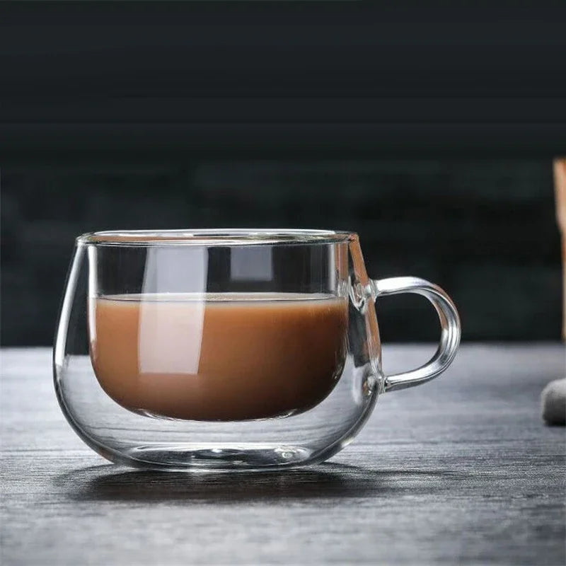 Doppelwandige Glas-Kaffeetasse – Isoliertes Borosilikatglas für stilvollen Genuss