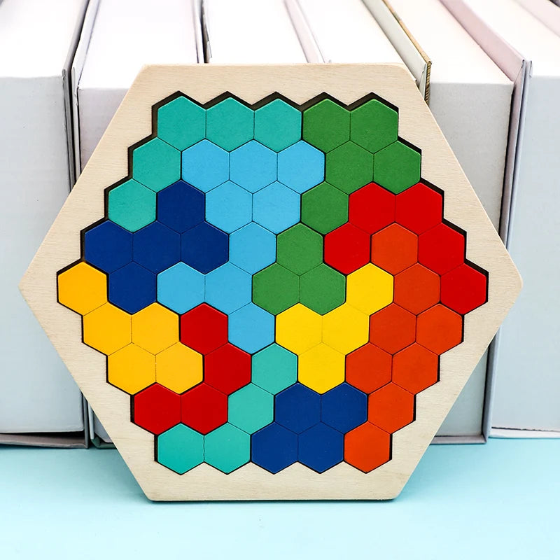 Holz 3D Puzzle für Kinder & Erwachsene – Nachhaltiges Lernspielzeug mit geometrischen Formen