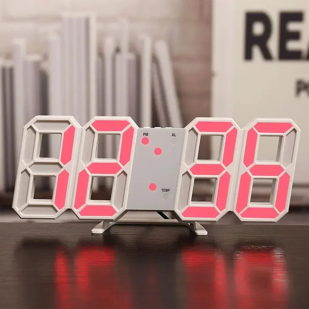 3D LED Digitaluhr – Stilvolle Wanddekoration mit Glow-Nachtmodus für dein Zuhause