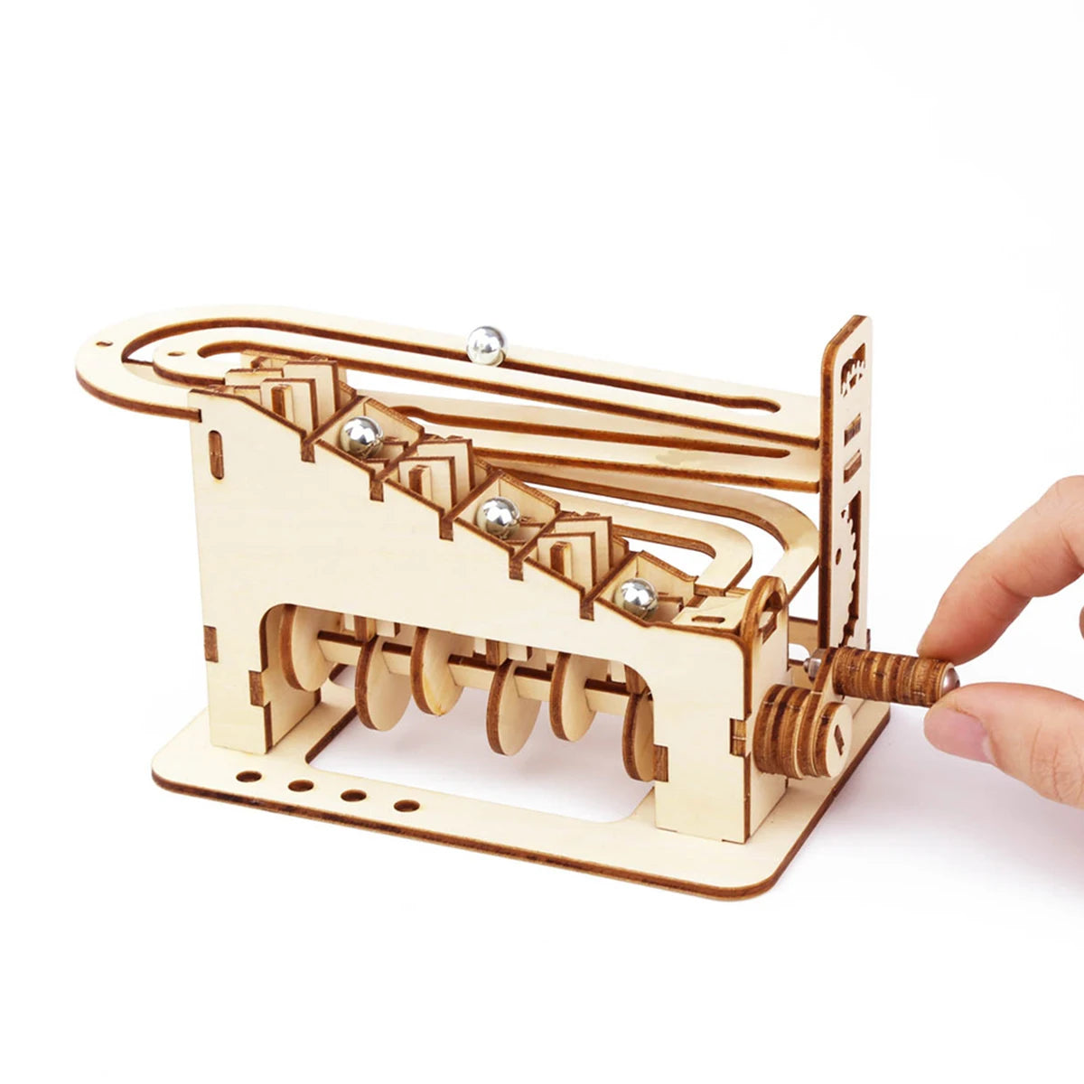Spiral Marble Run 3D-Holzpuzzle – Faszinierender DIY-Bausatz mit mechanischen Funktionen