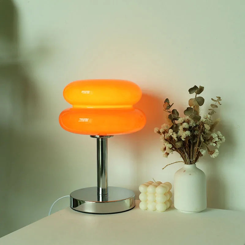 Macaron Glas Tischlampe – Trikromatisches Licht für stilvolle Atmosphäre & augenschonendes Nachtlicht