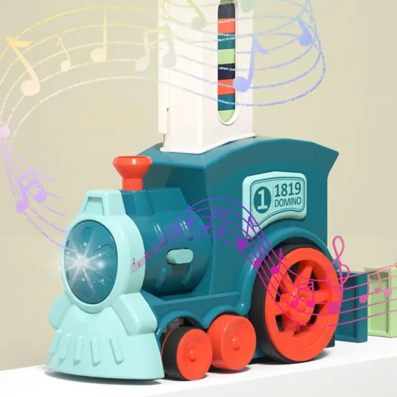 Domino-Zug mit automatischem Verlegen – Buntes Lernspielzeug für Kinder, fördert Kreativität & Geschick