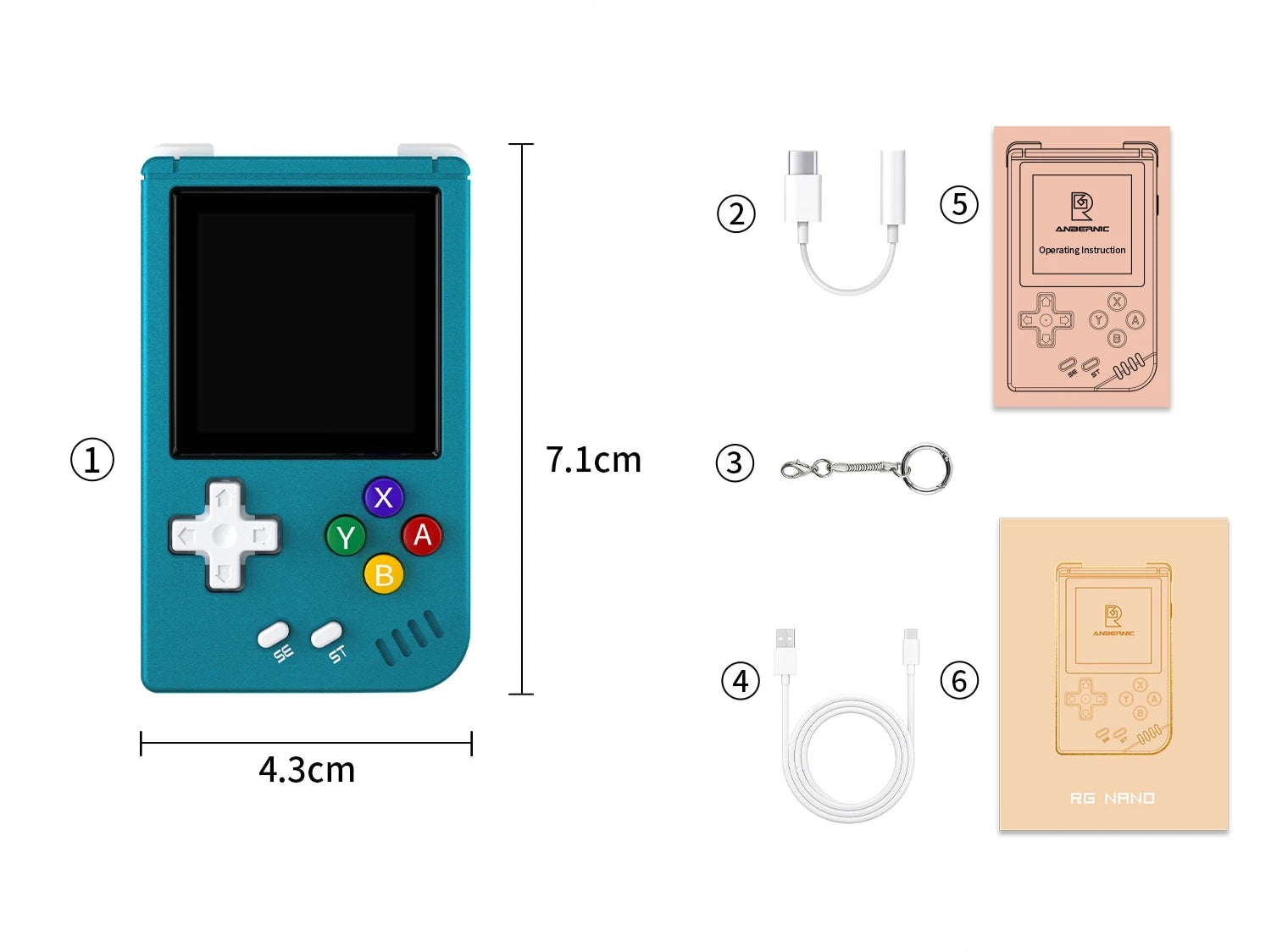 RG Nano Retro Handheld-Spielekonsole – Mini, robust & mit über 5400 Spielen