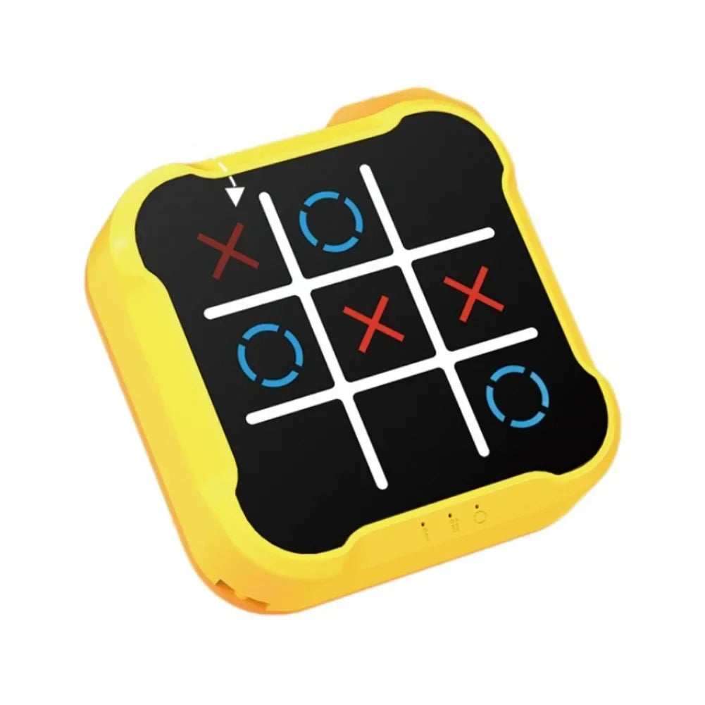 Multifunktionales Elektronisches Tic-Tac-Toe Spiel – Montessori Puzzle & Schach-Set, Tragbar für Kinder & Erwachsene
