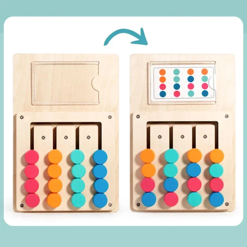 Montessori Holz Farb- & Form-Matching Spielbrett – Fördert Logik, Konzentration & Gehirnentwicklung