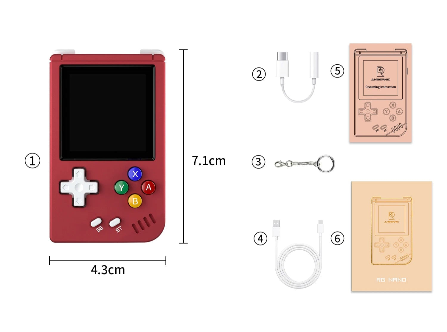 RG Nano Retro Handheld-Spielekonsole – Mini, robust & mit über 5400 Spielen