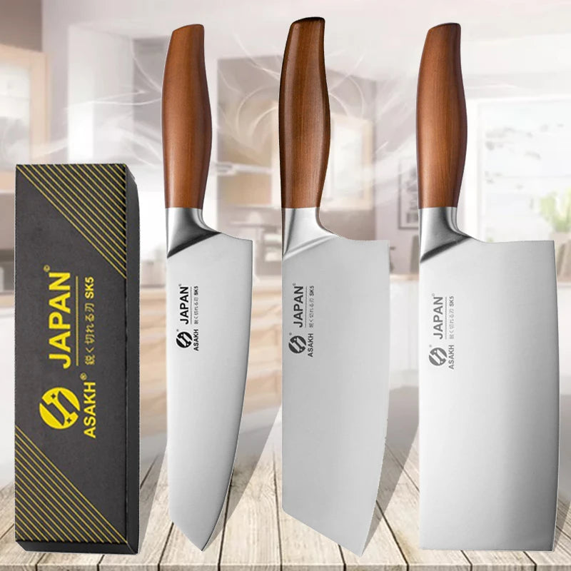Japanisches Küchenmesser Set aus Edelstahl – Präzision für Fleisch, Fisch & Sushi