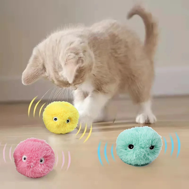 Smart Interaktiver Katzenball mit Tiergeräuschen – Der Plüsch-Spielspaß für aktive, glückliche Katzen