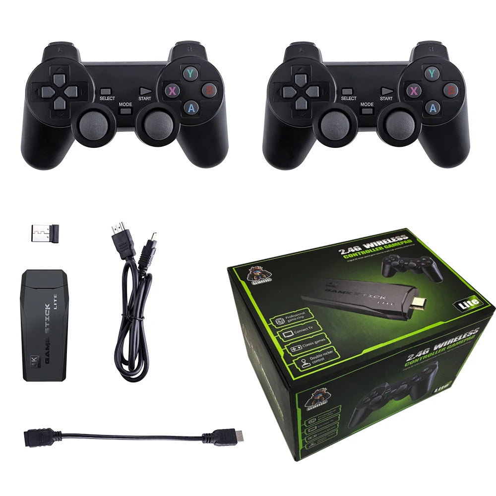 Retro Videospielkonsole 4K – 2,4G Wireless Game Stick mit 20.000 Spielen & 64GB Speicher