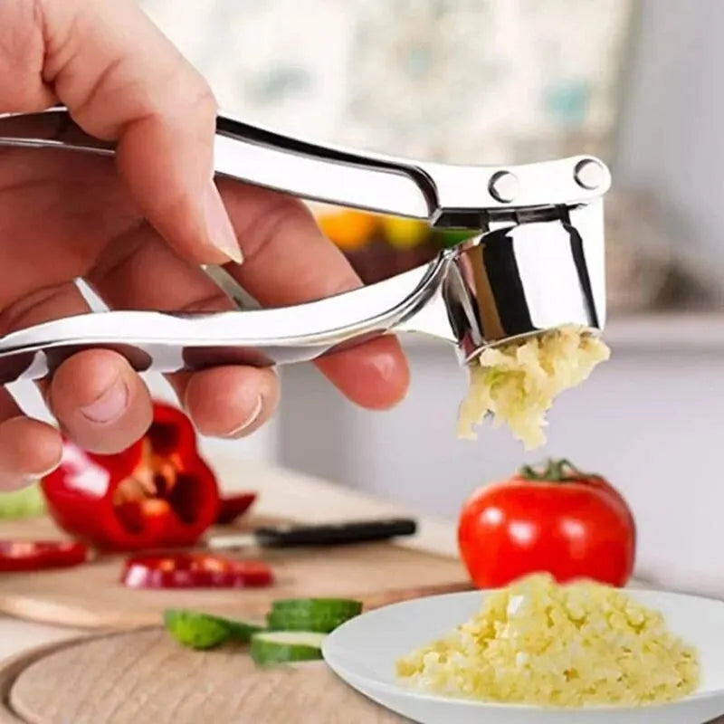 Knoblauchpresse aus Edelstahl – Rutschfest, Robust & Einfach zu Bedienen