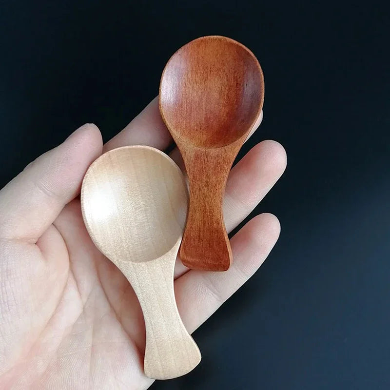 4 Stück Mini-Holzlöffel – Vielseitige Salz- & Gewürzlöffel für Küche & Babyfütterung