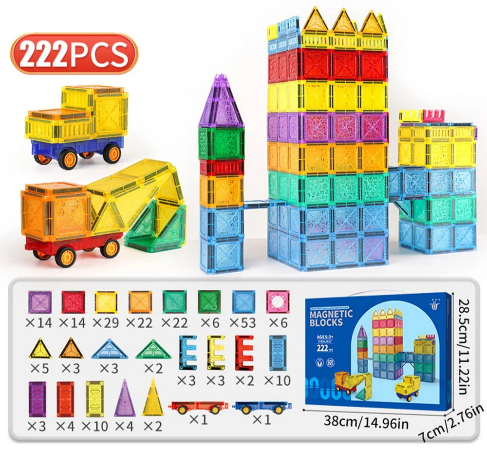 Magnetische Bausteine für Kinder 3–8 Jahre – Kreatives Lernspielzeug für Jungen & Mädchen