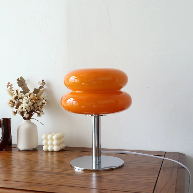 Macaron Glas Tischlampe – Trikromatisches Licht für stilvolle Atmosphäre & augenschonendes Nachtlicht