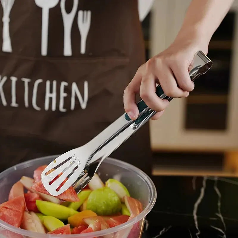Nicht-Slip Edelstahl Lebensmittelzange – Rutschfester Griff für Küche & Grill
