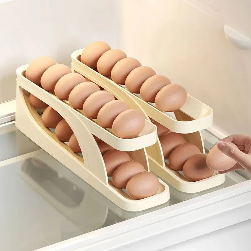 Kühlschrank Eierbox mit Rollsystem – platzsparend, frisch & transparent