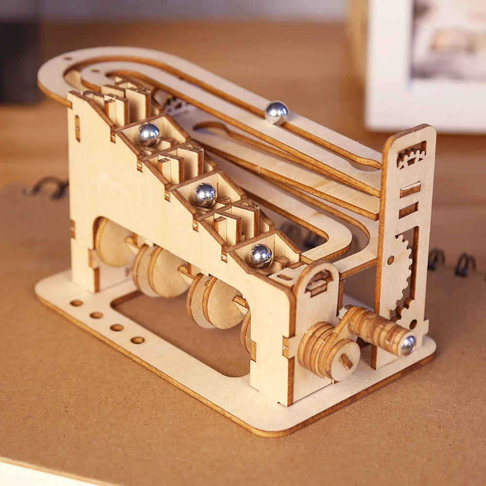 Spiral Marble Run 3D-Holzpuzzle – Faszinierender DIY-Bausatz mit mechanischen Funktionen