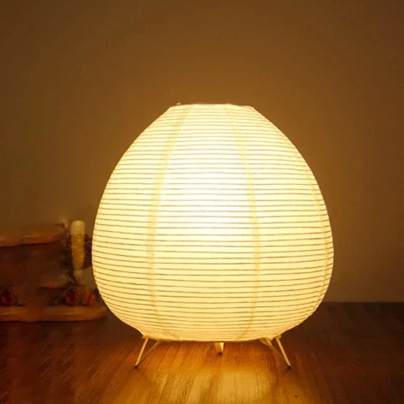 Japanische LED Laterne – Elegante Tischlampe aus Reispapier für Wohnzimmer & Schlafzimmer