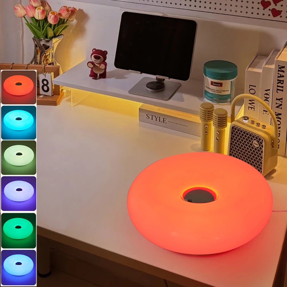 Donut Tischlampe mit USB-Stecker – Stilvolles Ambientelicht für Schlafzimmer, Wohnzimmer & Esszimmer