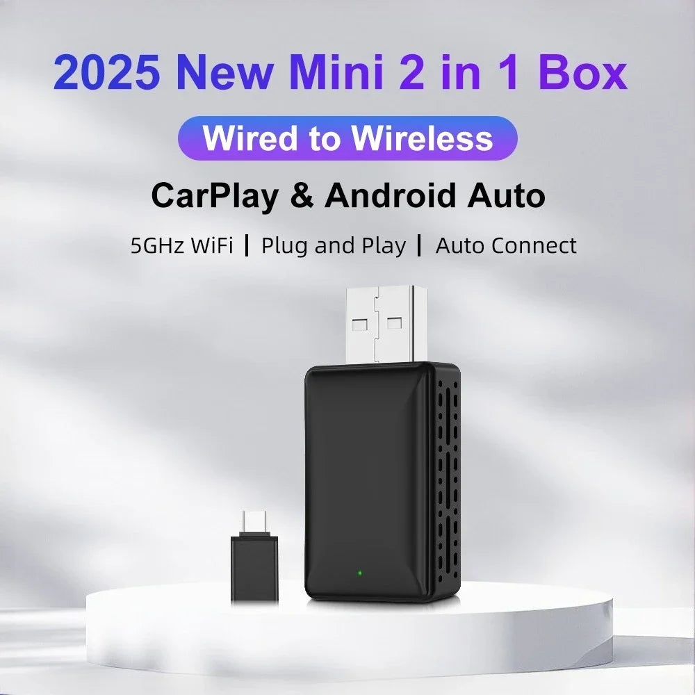 2-in-1 Wireless CarPlay & Android Auto Adapter – Kabelloser Adapter für OEM Autoradios (FLIXIVI)